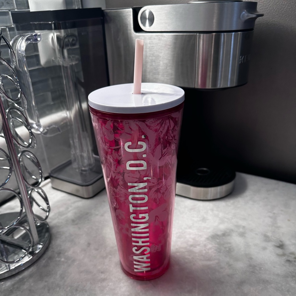 Starbucks Washington DC Cherry Blossom Blooms Floral Cold Cup Tumbler 24 oz